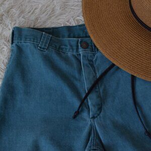 Vintage 70s Worrrn Ripped Green Flat Front Flared Pants by Love & Stitch size 28